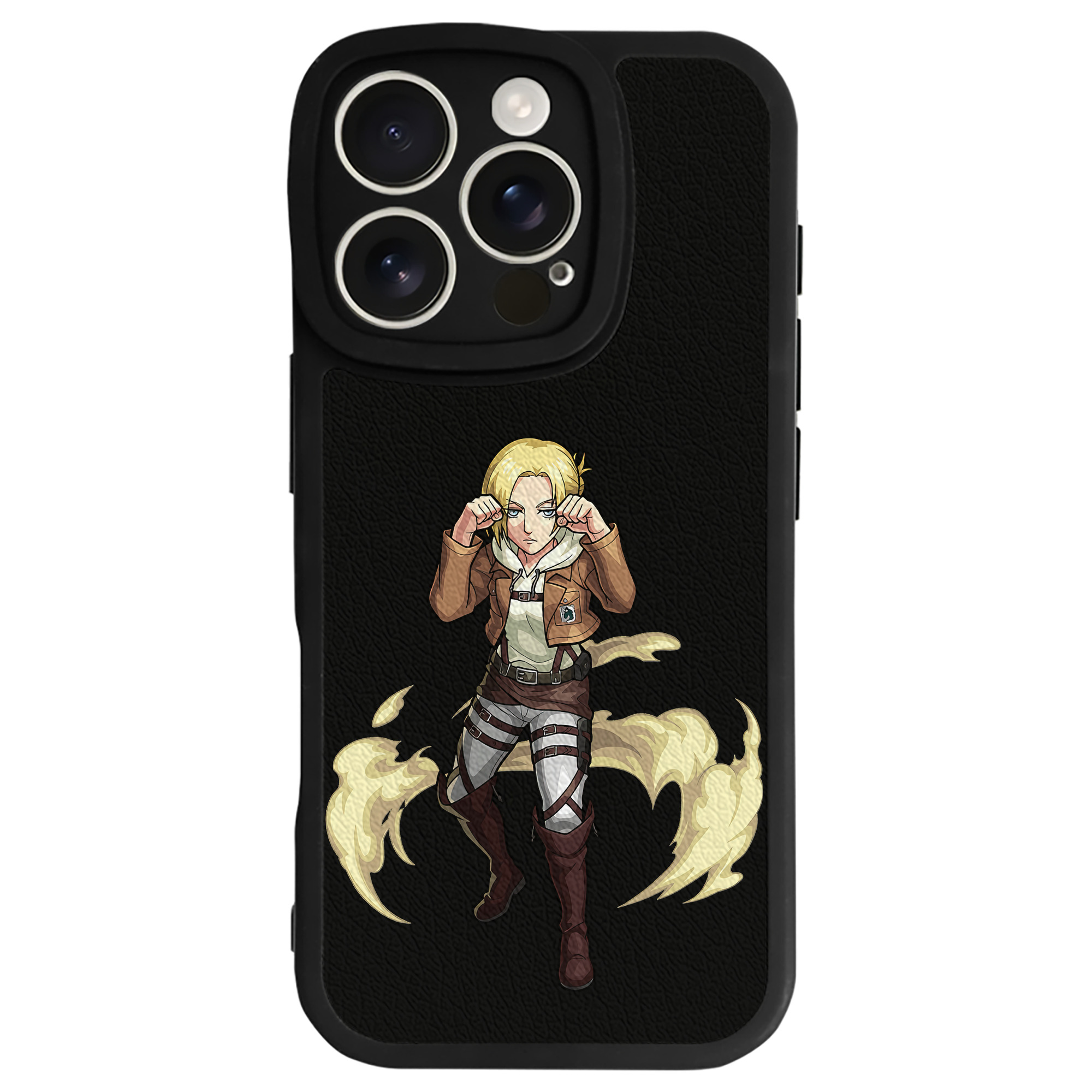 （画像用） 進撃の巨人 アニ・レオンハート Attack on Titan Annie Leonhart 【iPhone 16シリーズ対応】シリコンスマホケース（レザー調） 材質：シリコン
